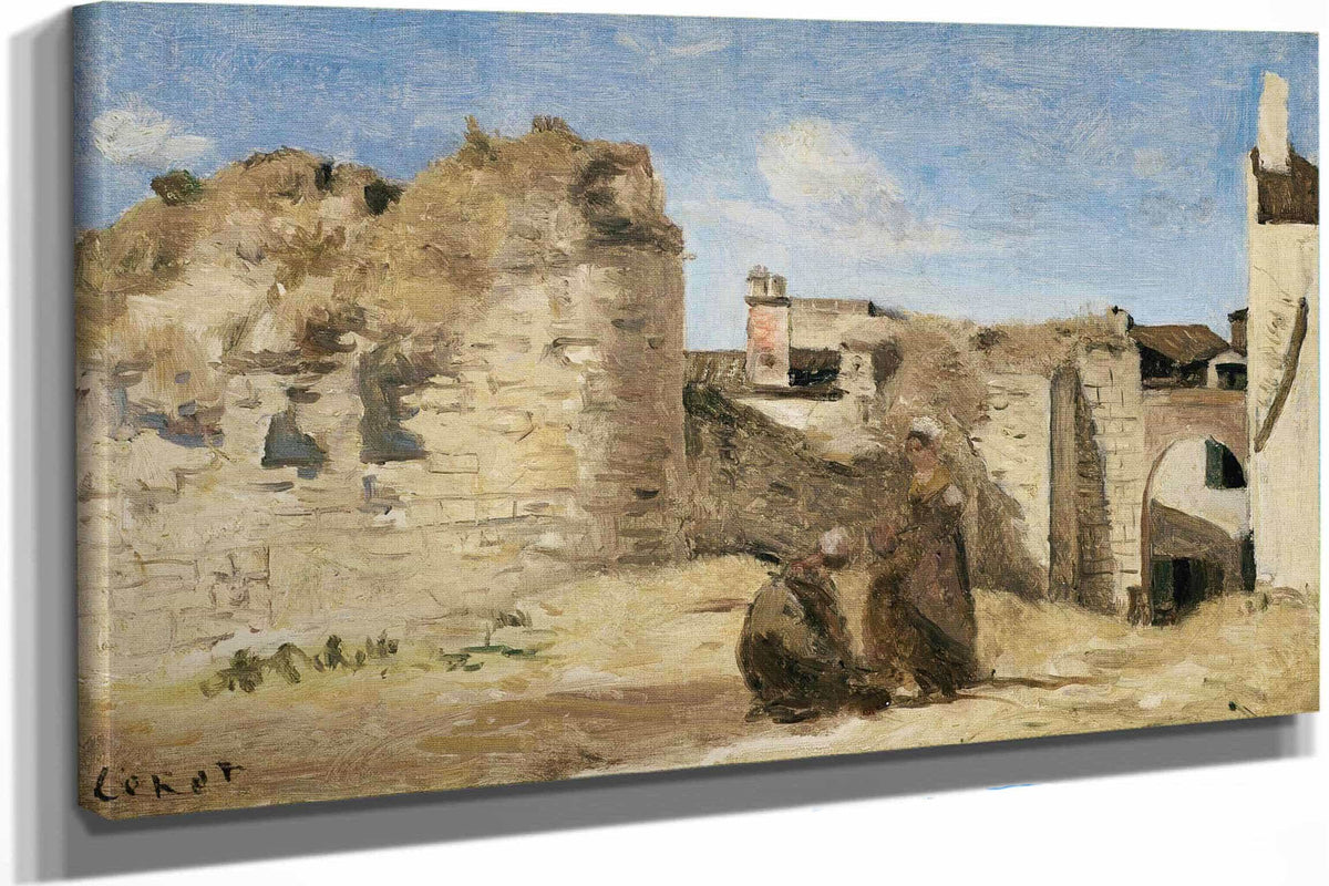La Rochelle Un Coin De La Cour De La Commanderie by Jean Baptiste Camille Corot