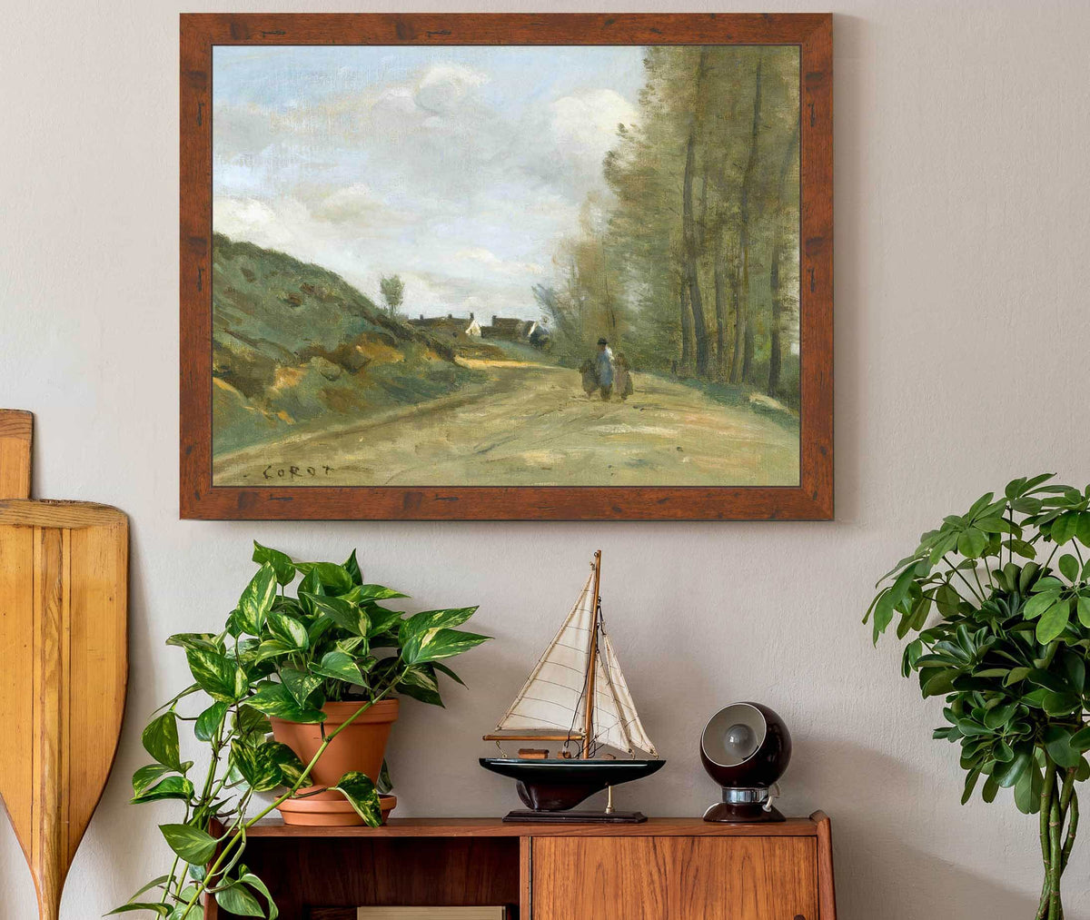 La Route De Gouvieux Pres De Chantilly by Jean Baptiste Camille Corot