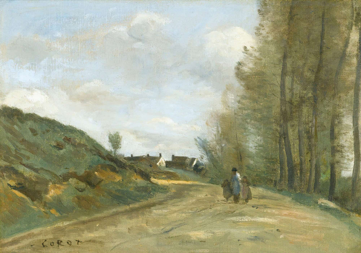 La Route De Gouvieux Pres De Chantilly by Jean Baptiste Camille Corot