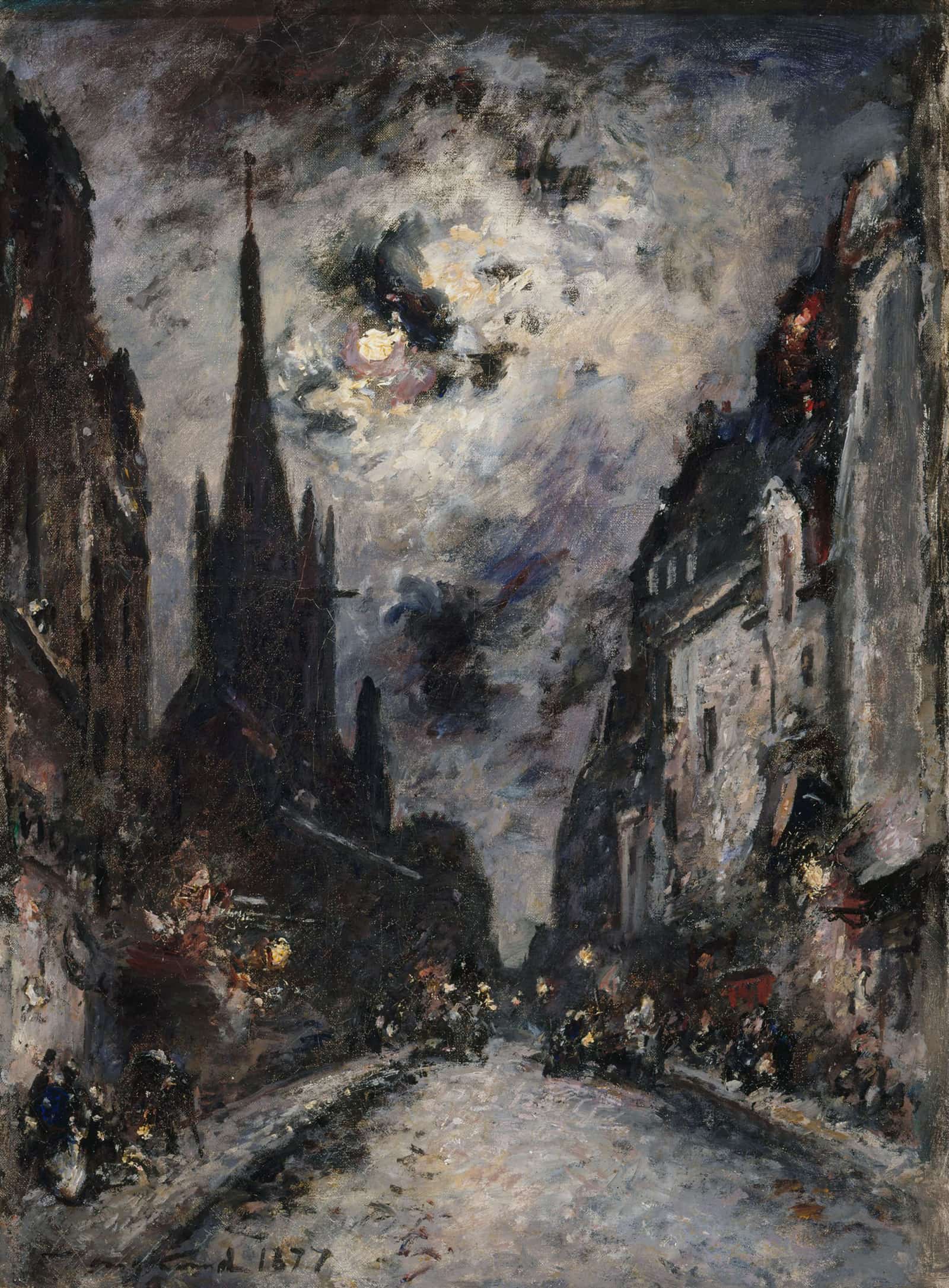 La Rue Saint Severin Actuel Eme Arrondissement by Johan Barthold Jongkind