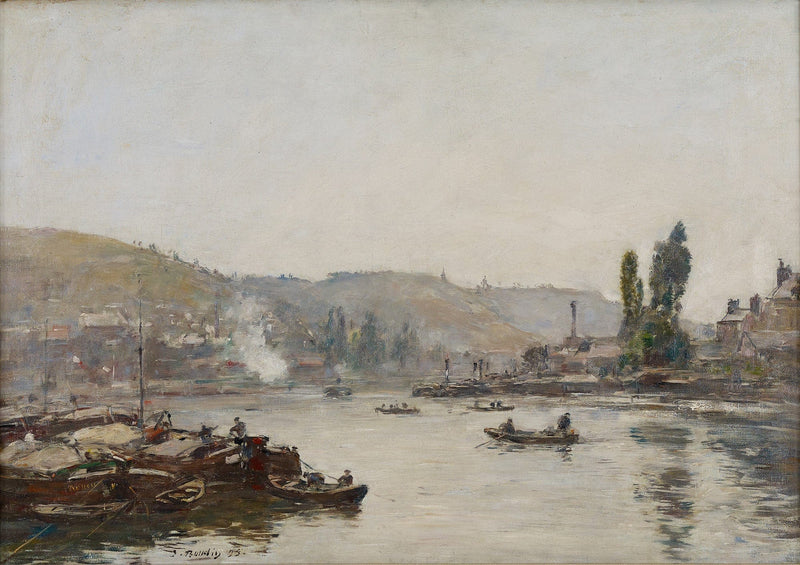 La Seine A Rouen The Seine At Rouen by Eugene Boudin