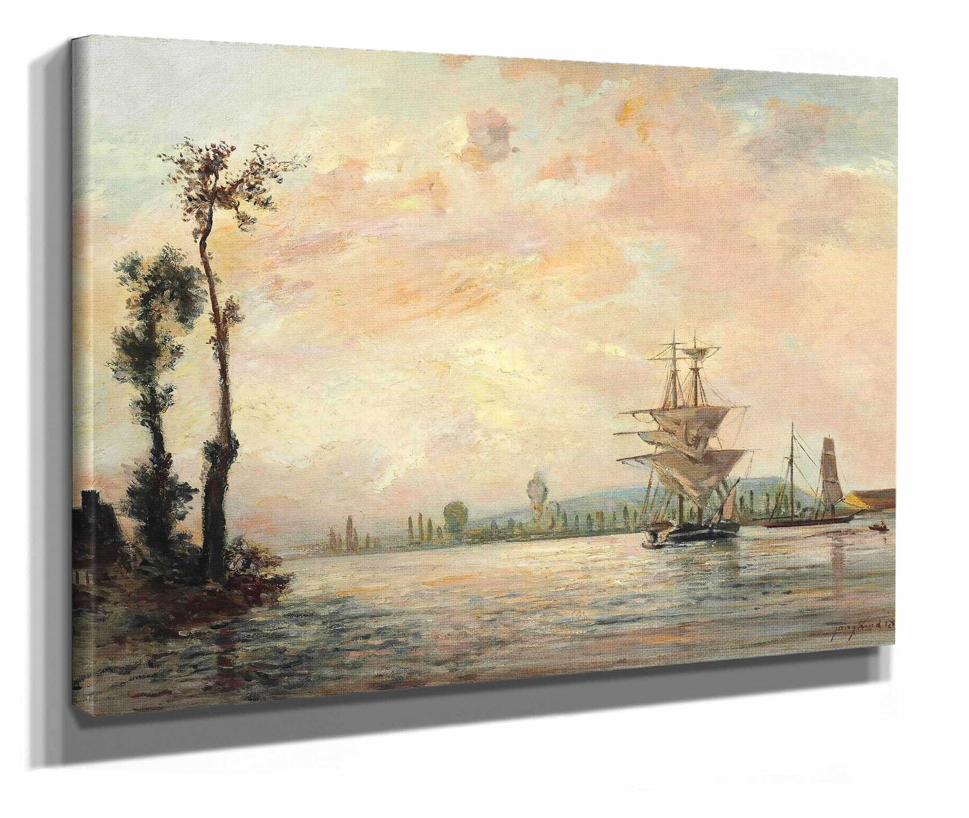 La Seine Pres De Rouen by Johan Barthold Jongkind
