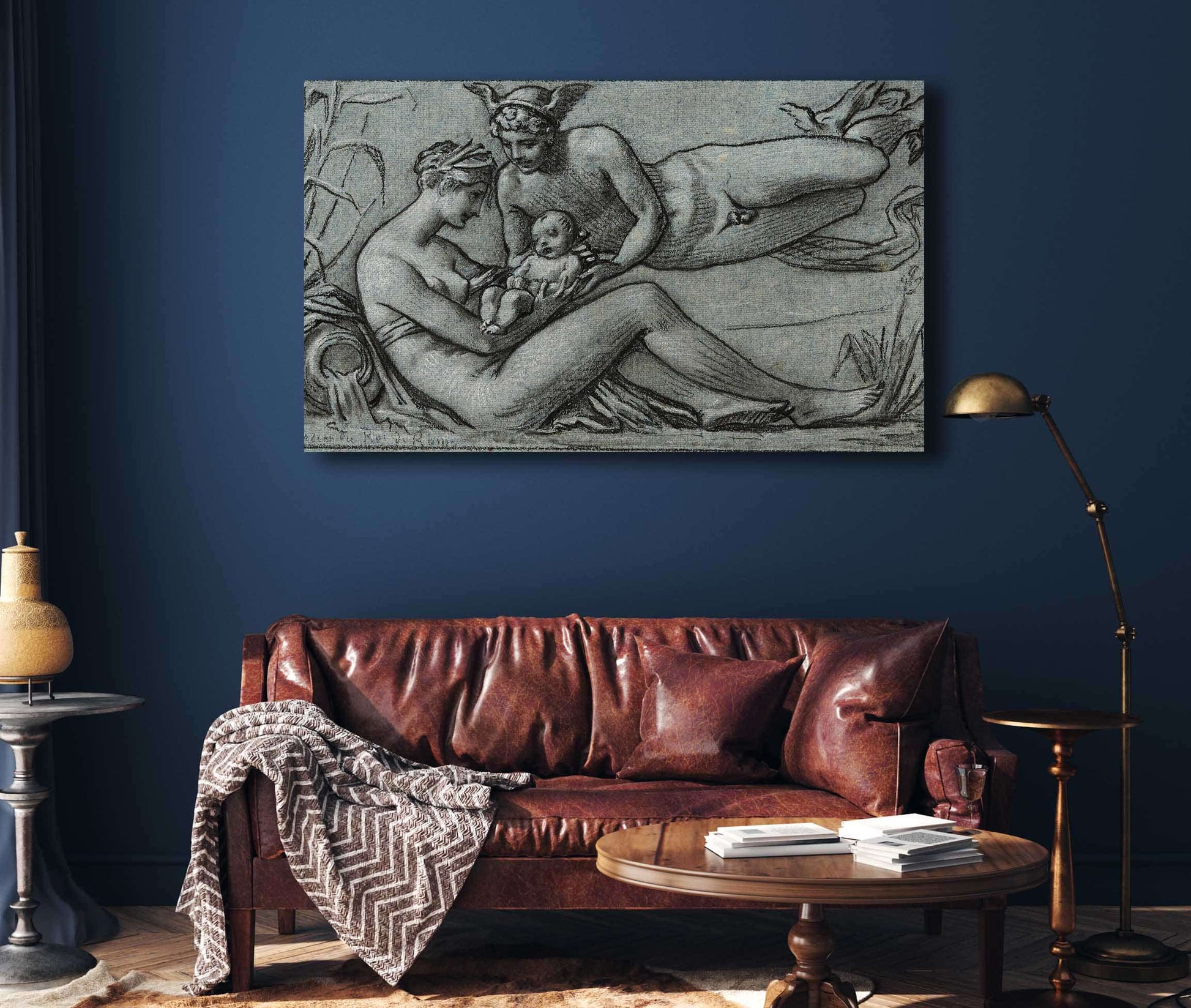 La Seine Recoit Dans Ses Bras Lenfant Que Les Dieux Lui Confient by Pierre Paul Prudhon