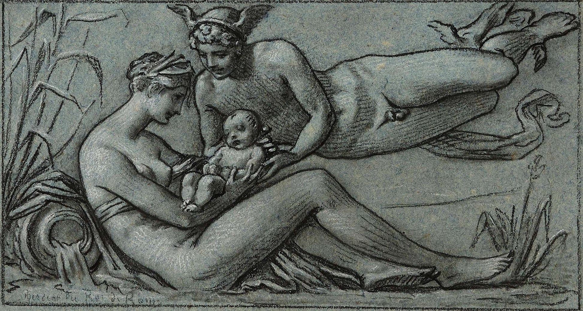 La Seine Recoit Dans Ses Bras Lenfant Que Les Dieux Lui Confient by Pierre Paul Prudhon