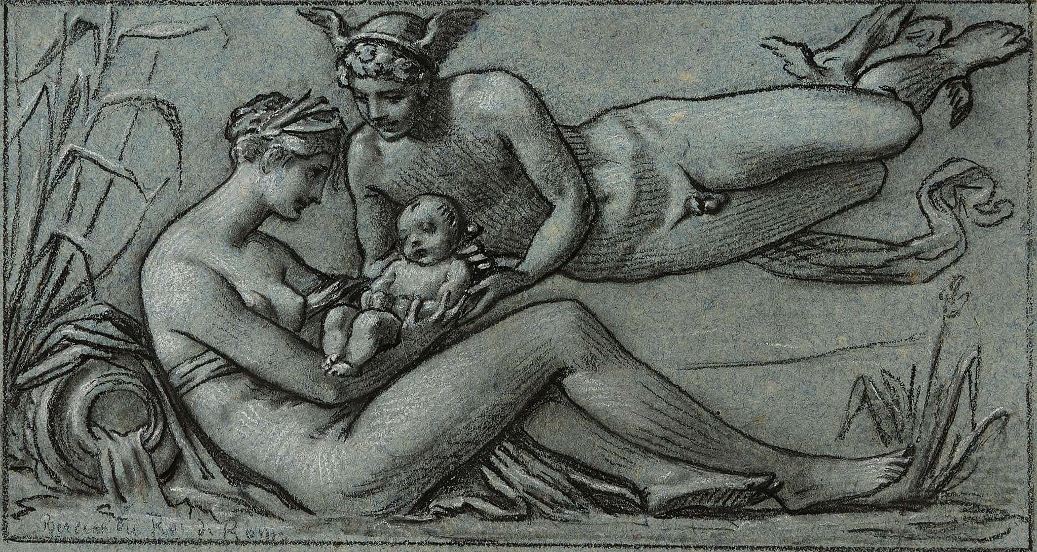 La Seine Recoit Dans Ses Bras Lenfant Que Les Dieux Lui Confient by Pierre Paul Prudhon