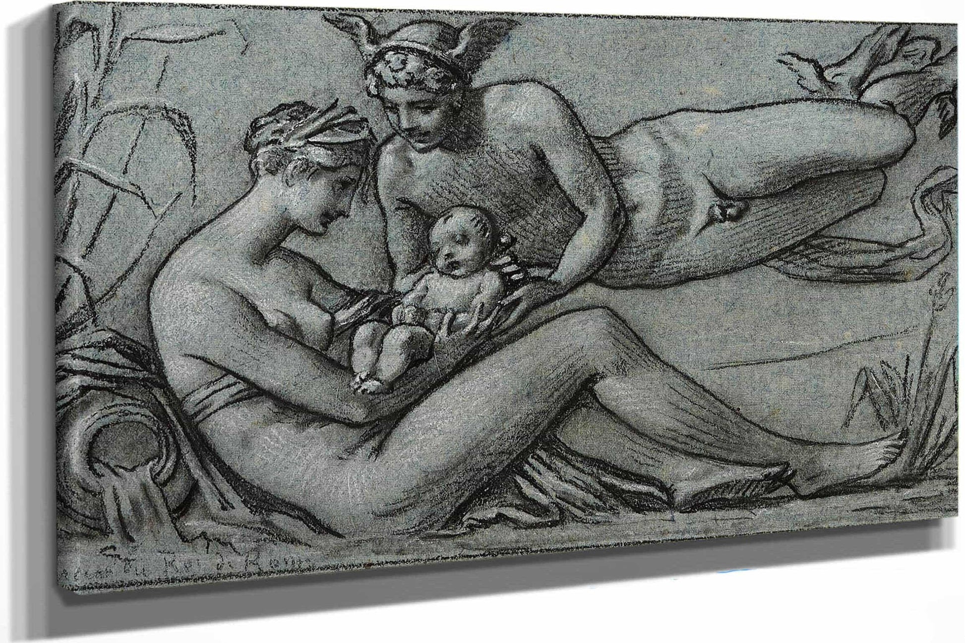 La Seine Recoit Dans Ses Bras Lenfant Que Les Dieux Lui Confient by Pierre Paul Prudhon