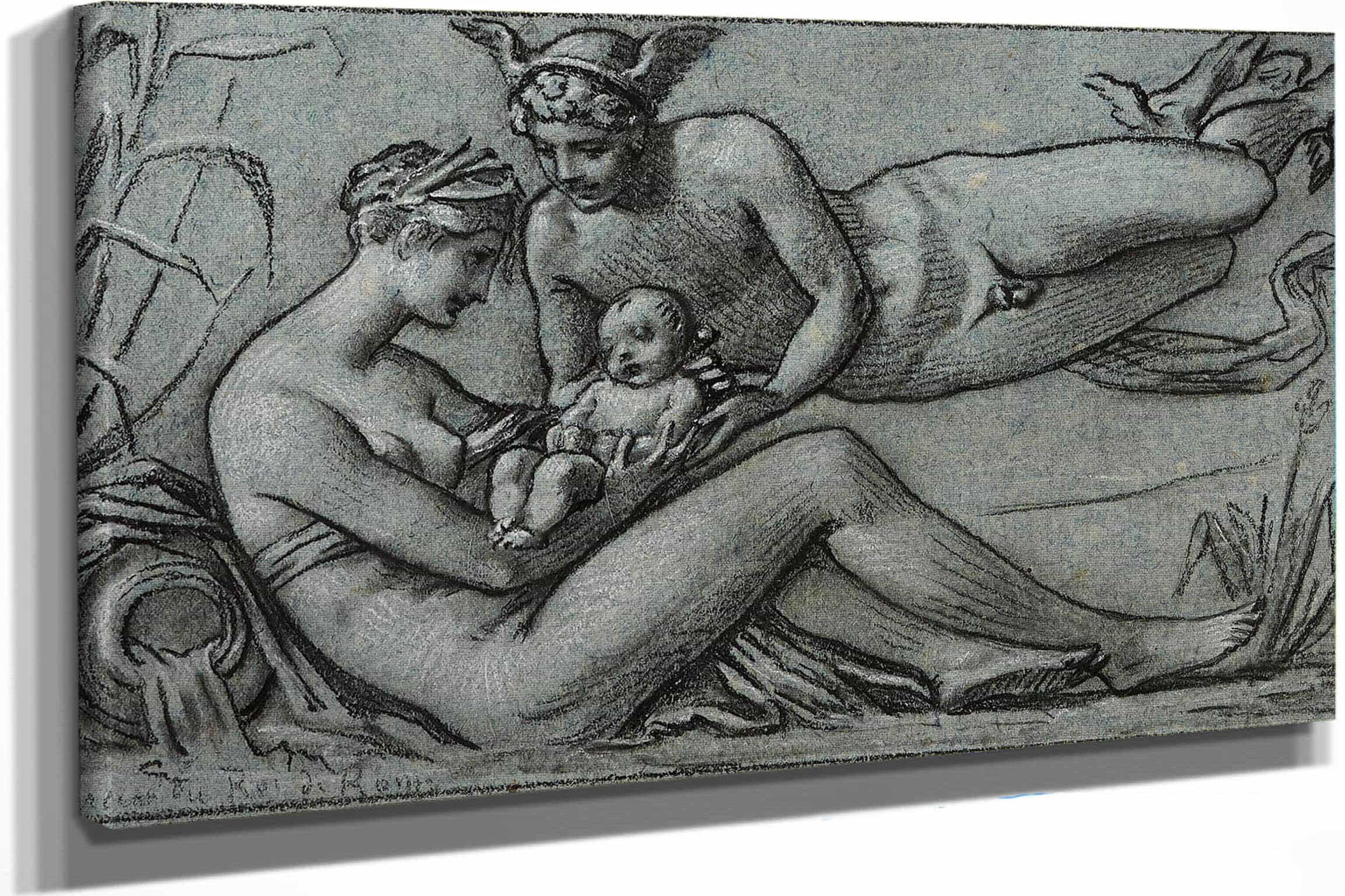 La Seine Recoit Dans Ses Bras Lenfant Que Les Dieux Lui Confient by Pierre Paul Prudhon