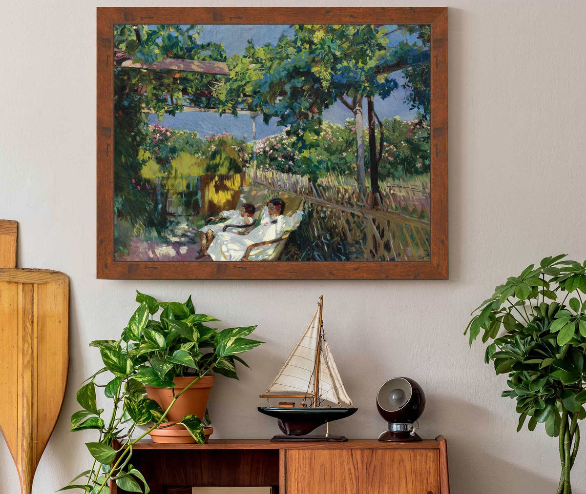 La Siesta En El Jardin by Joaquin Sorolla