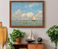 La Sortie Des Barques A Trouville by Eugene Boudin