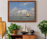 La Sortie Des Barques A Trouville by Eugene Boudin