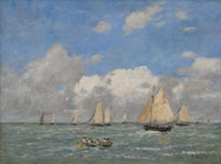 La Sortie Des Barques A Trouville by Eugene Boudin