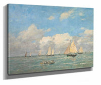 La Sortie Des Barques A Trouville by Eugene Boudin