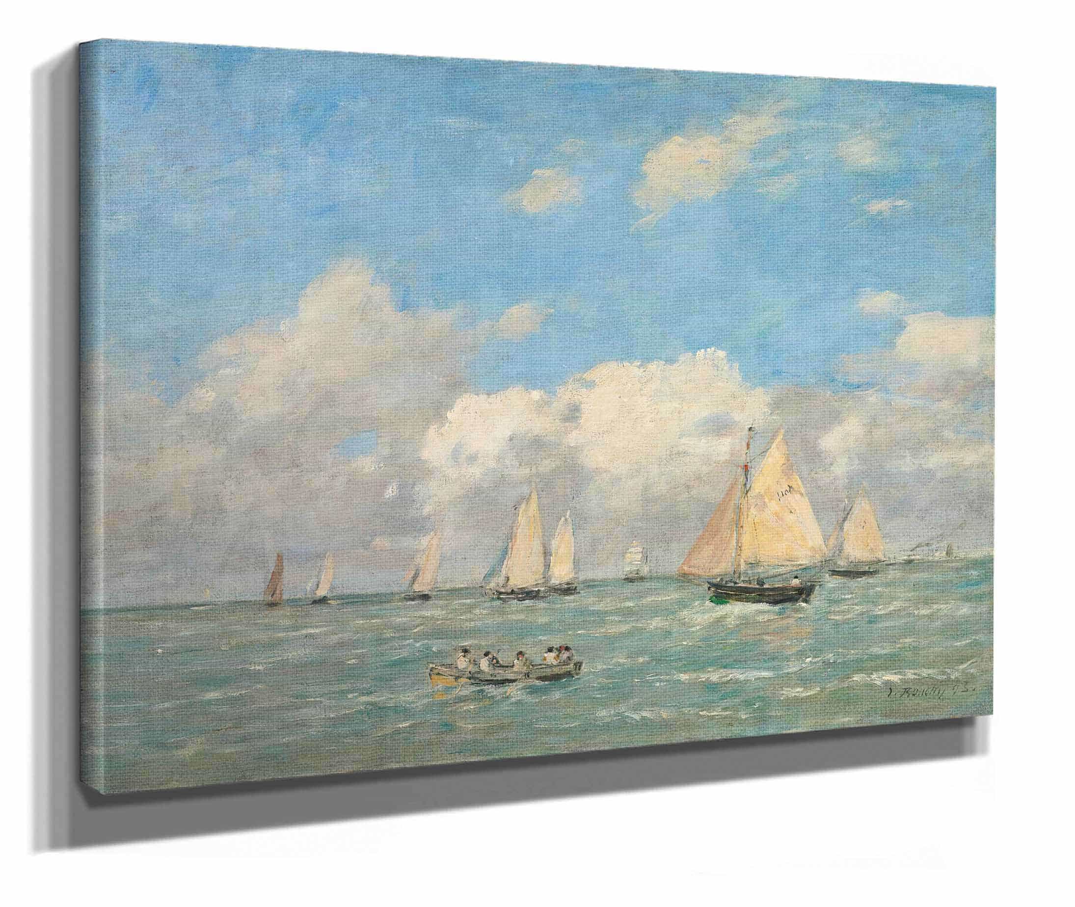 La Sortie Des Barques A Trouville by Eugene Boudin