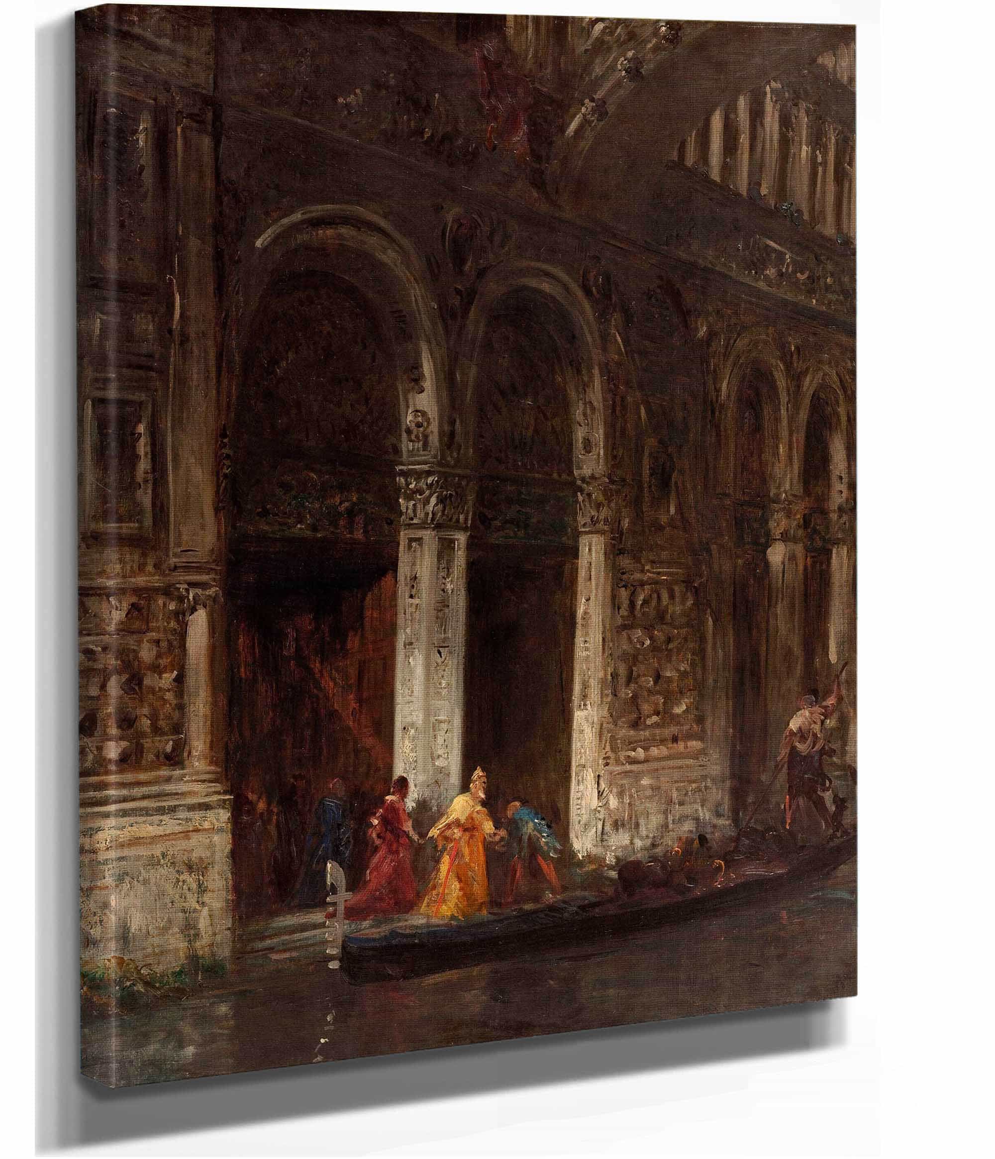 La Sortie Du Palais Des Doges Sous Le Pont Des Soupirs by Felix Ziem