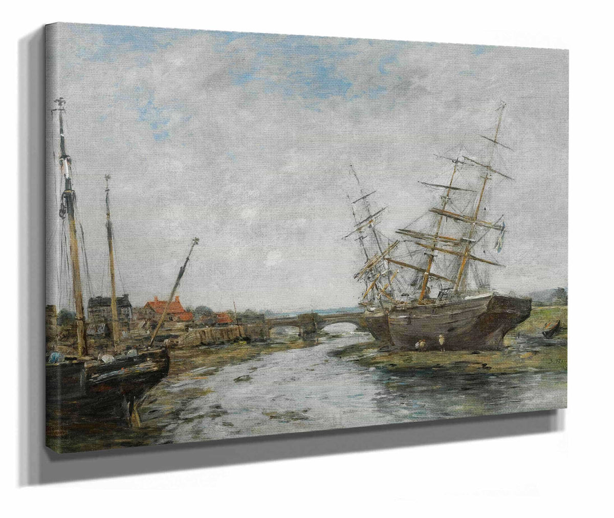 La Touques Maree Basse by Eugene Boudin