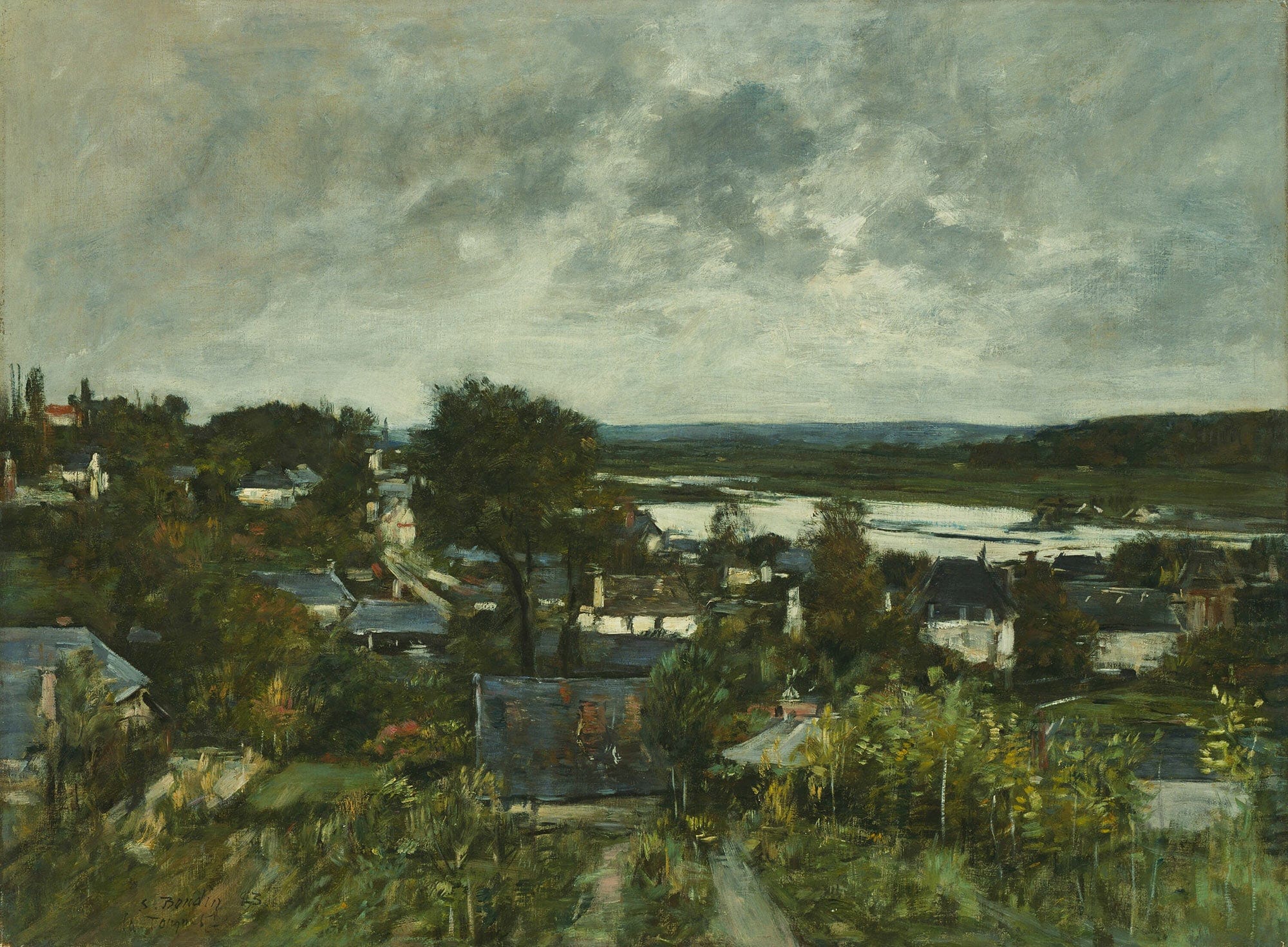 La Touques Near Deauville by Eugene Boudin