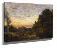 La Tour Dans Les Arbres The Tower In The Trees by Jean Baptiste Camille Corot