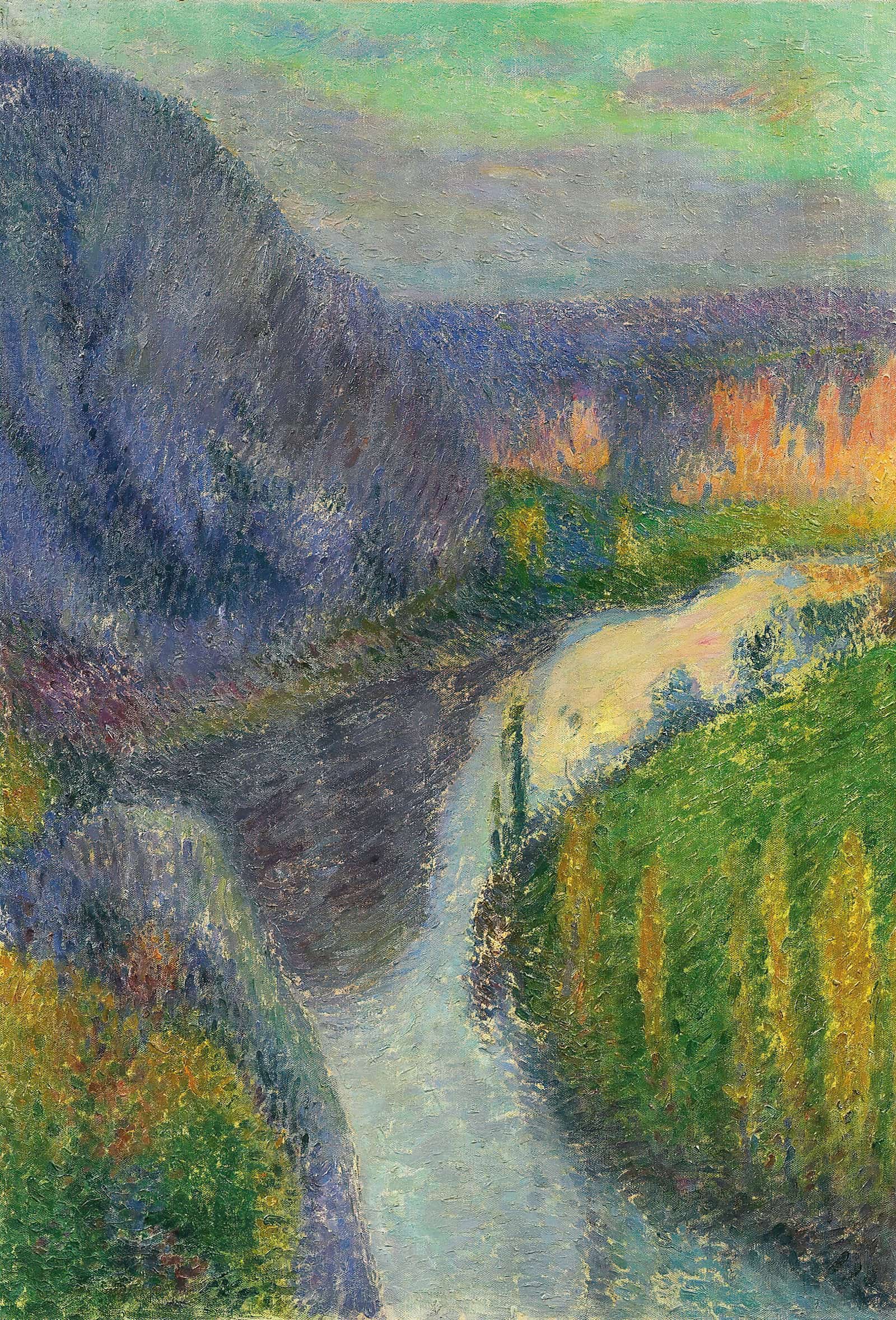 La Vallee Du Lot Pres De Saint Cirq Lapopie by Henri Martin