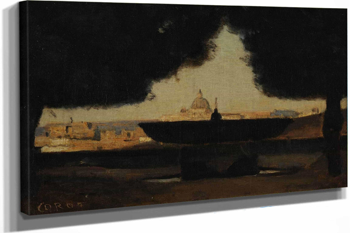 La Vasque De La Villa Medicis After by Jean Baptiste Camille Corot