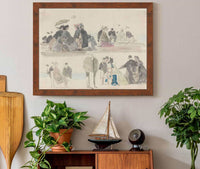 Ladies And Gentlemen On The Beach In Two Registers by Eugene Boudin