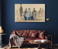 Ladies And Gentlemen Seated On The Beach With A Dog by Eugene Boudin