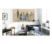 Ladies And Gentlemen Seated On The Beach With A Dog by Eugene Boudin