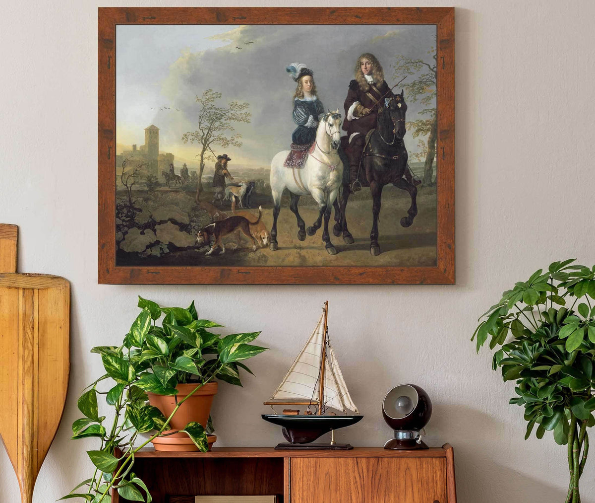 Lady And Gentleman On Horseback by Aelbert Cuyp
