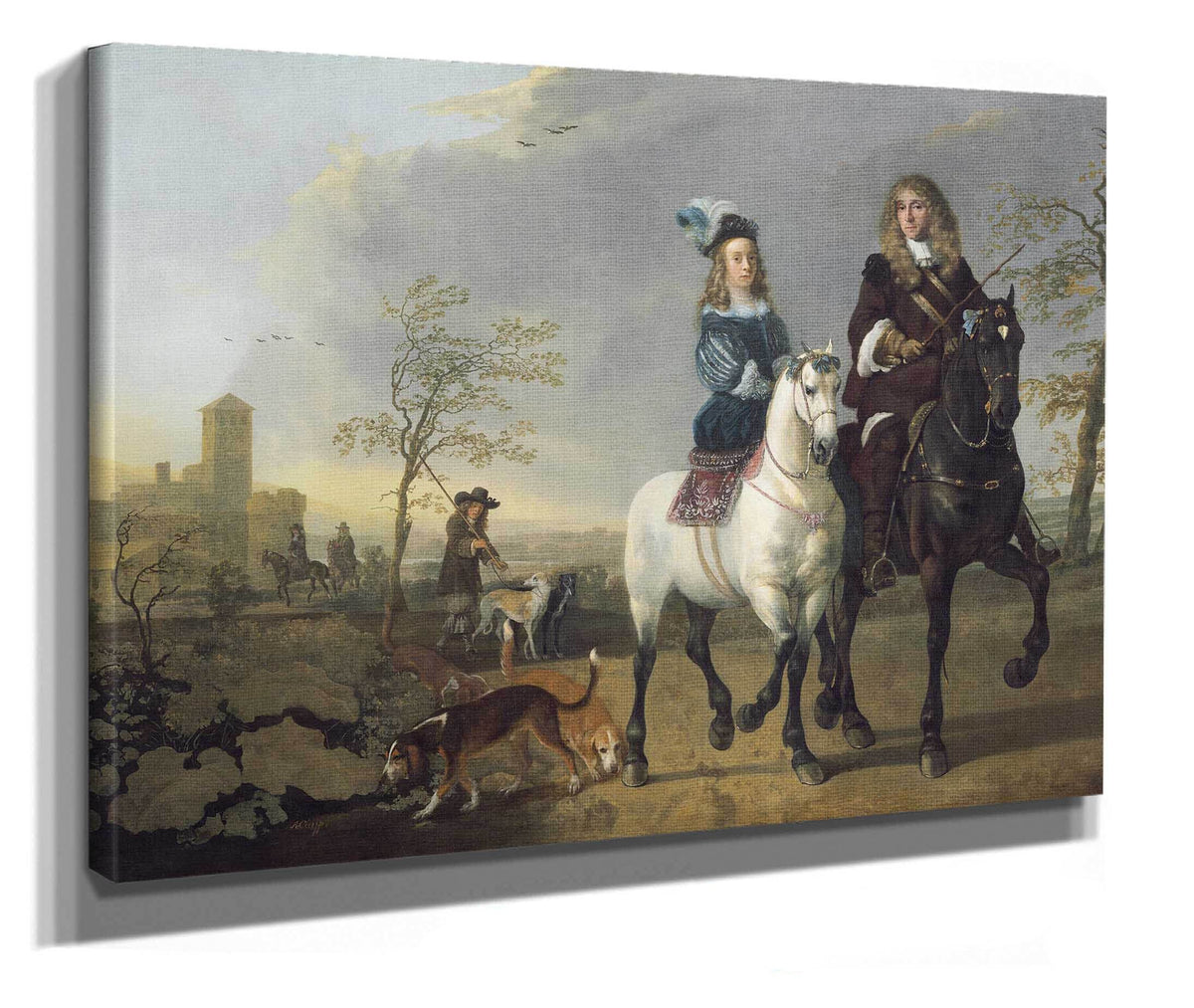 Lady And Gentleman On Horseback by Aelbert Cuyp