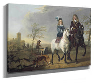 Lady And Gentleman On Horseback by Aelbert Cuyp