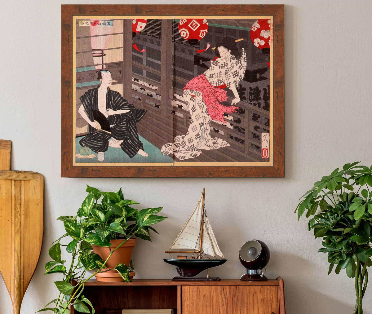 Lady Ejima And The Actor Ikushima Shingoro by Tsukioka Yoshitoshi