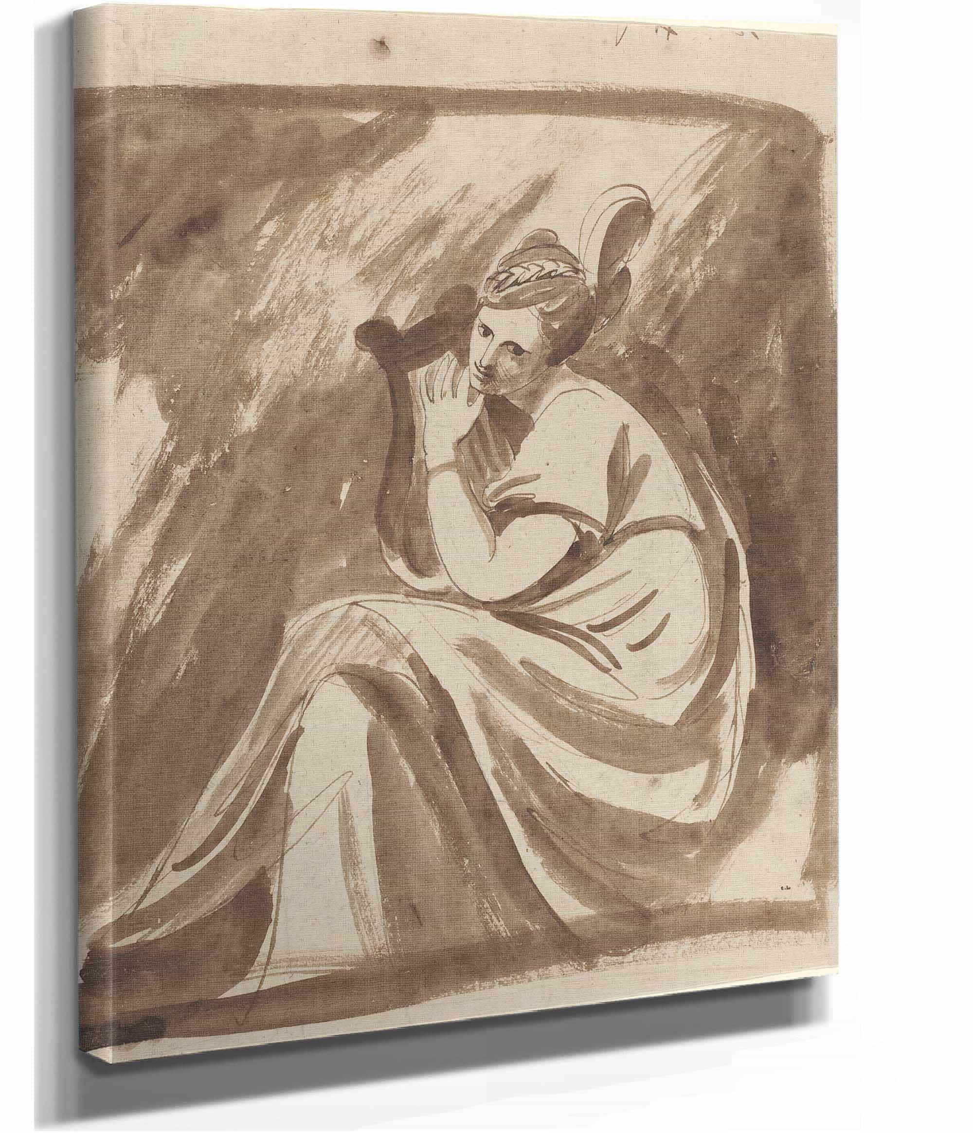 Lady Hamilton Playing A Lyre by George Romney