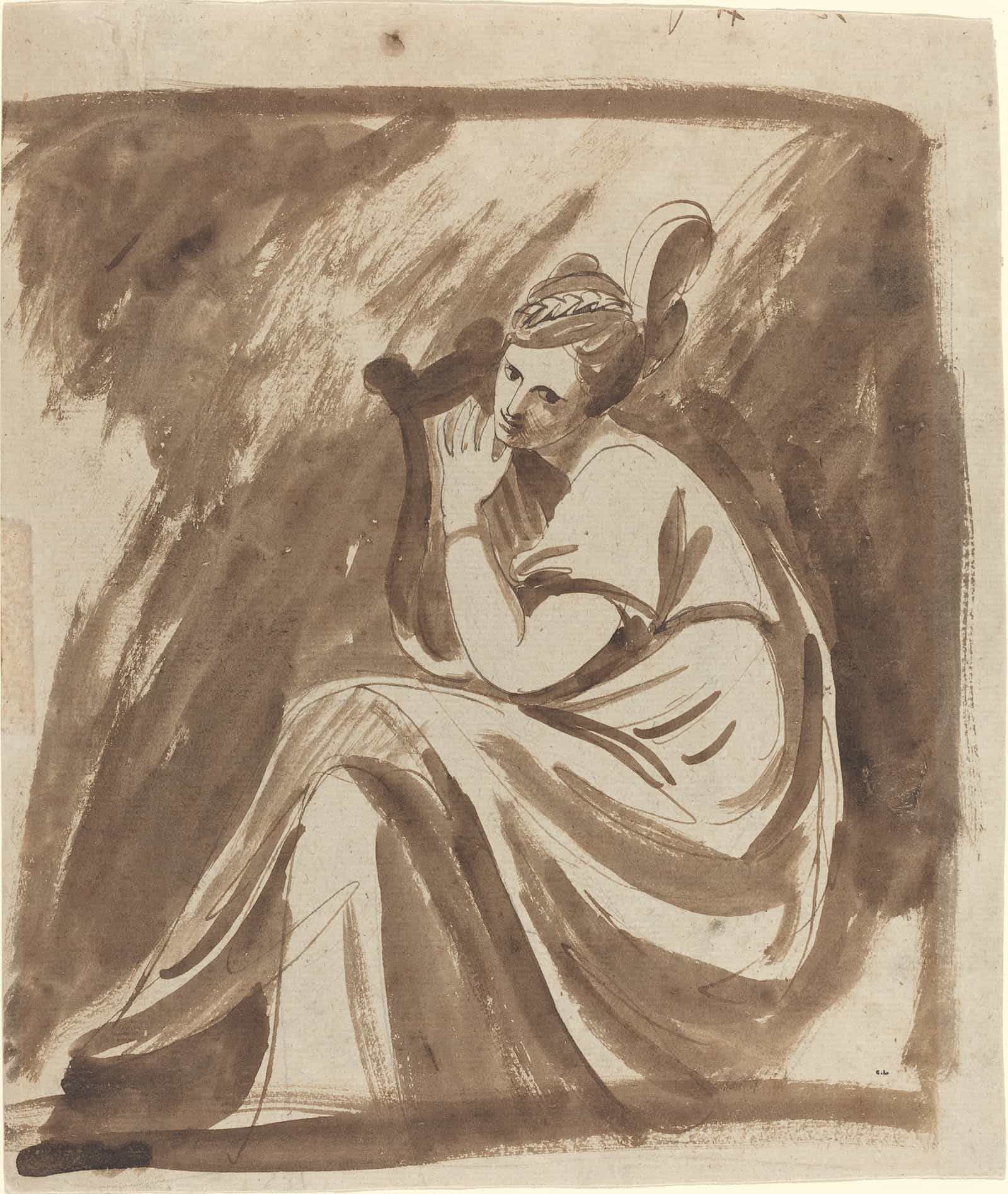 Lady Hamilton Playing A Lyre by George Romney