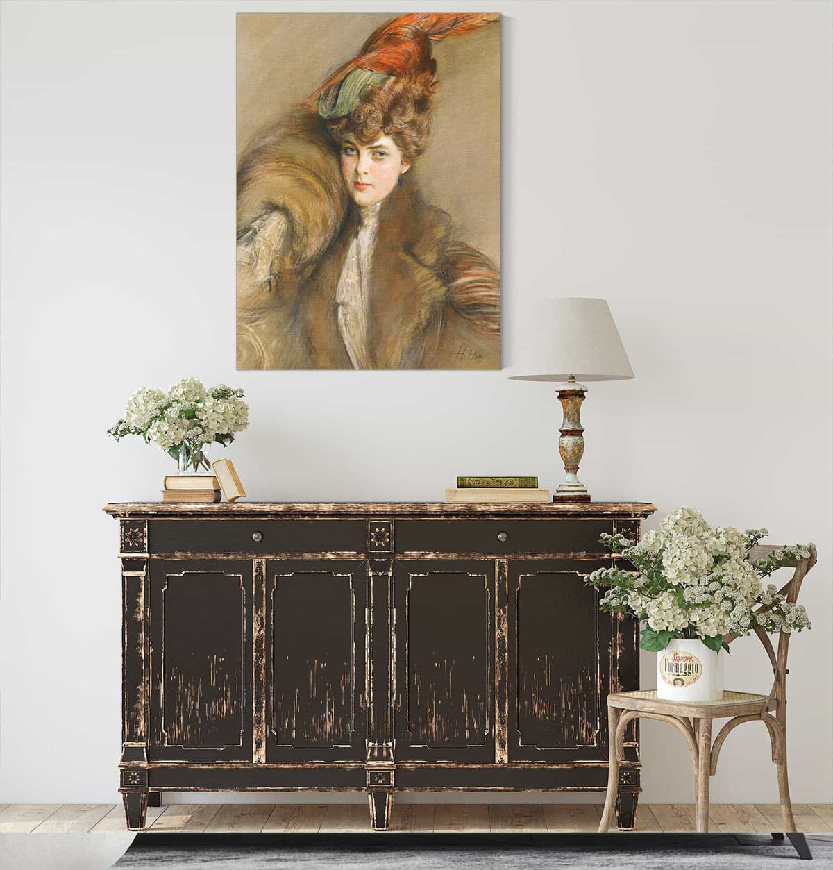 Lady In A Feather Hat by Paul Cesar Helleu