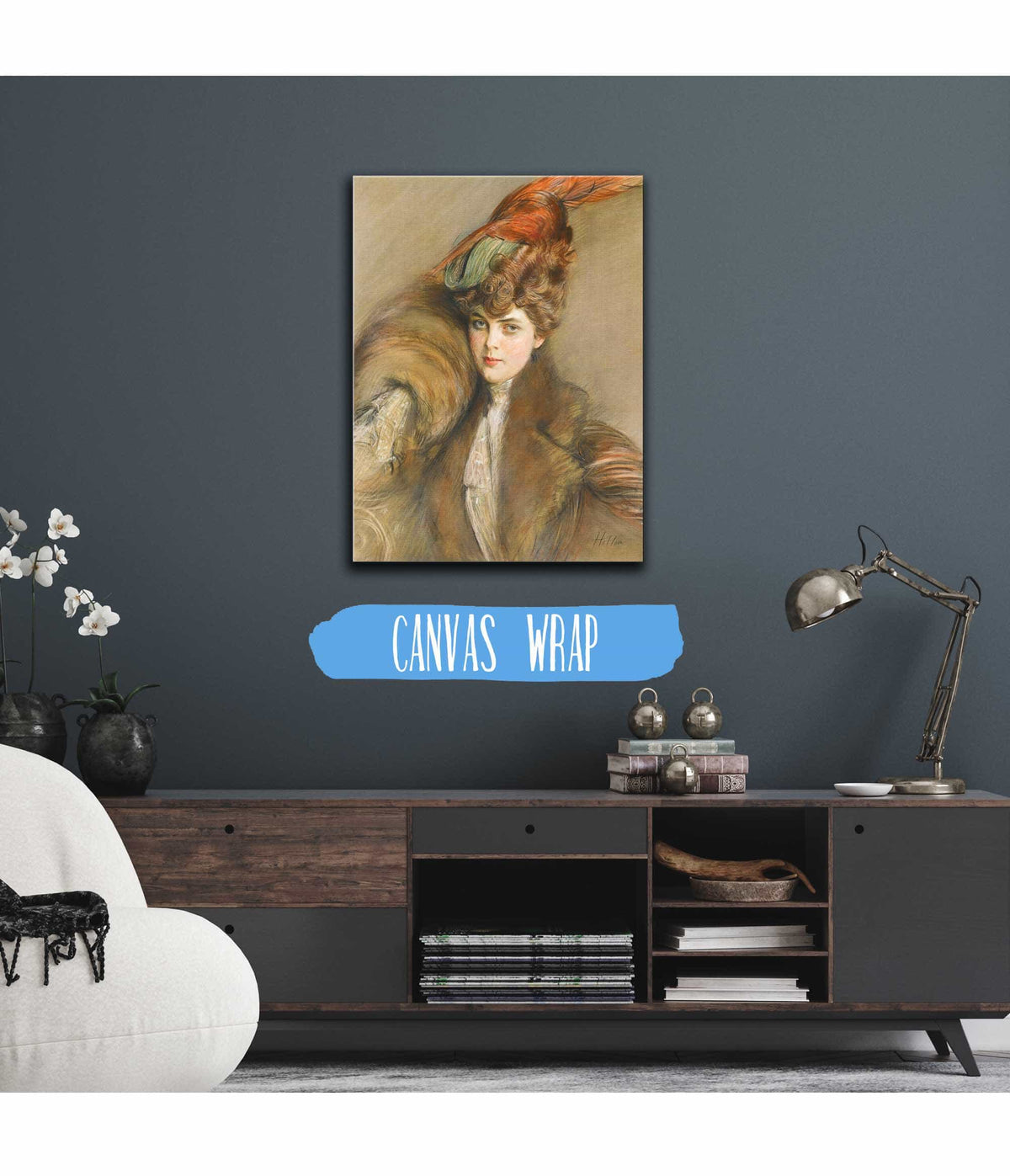 Lady In A Feather Hat by Paul Cesar Helleu