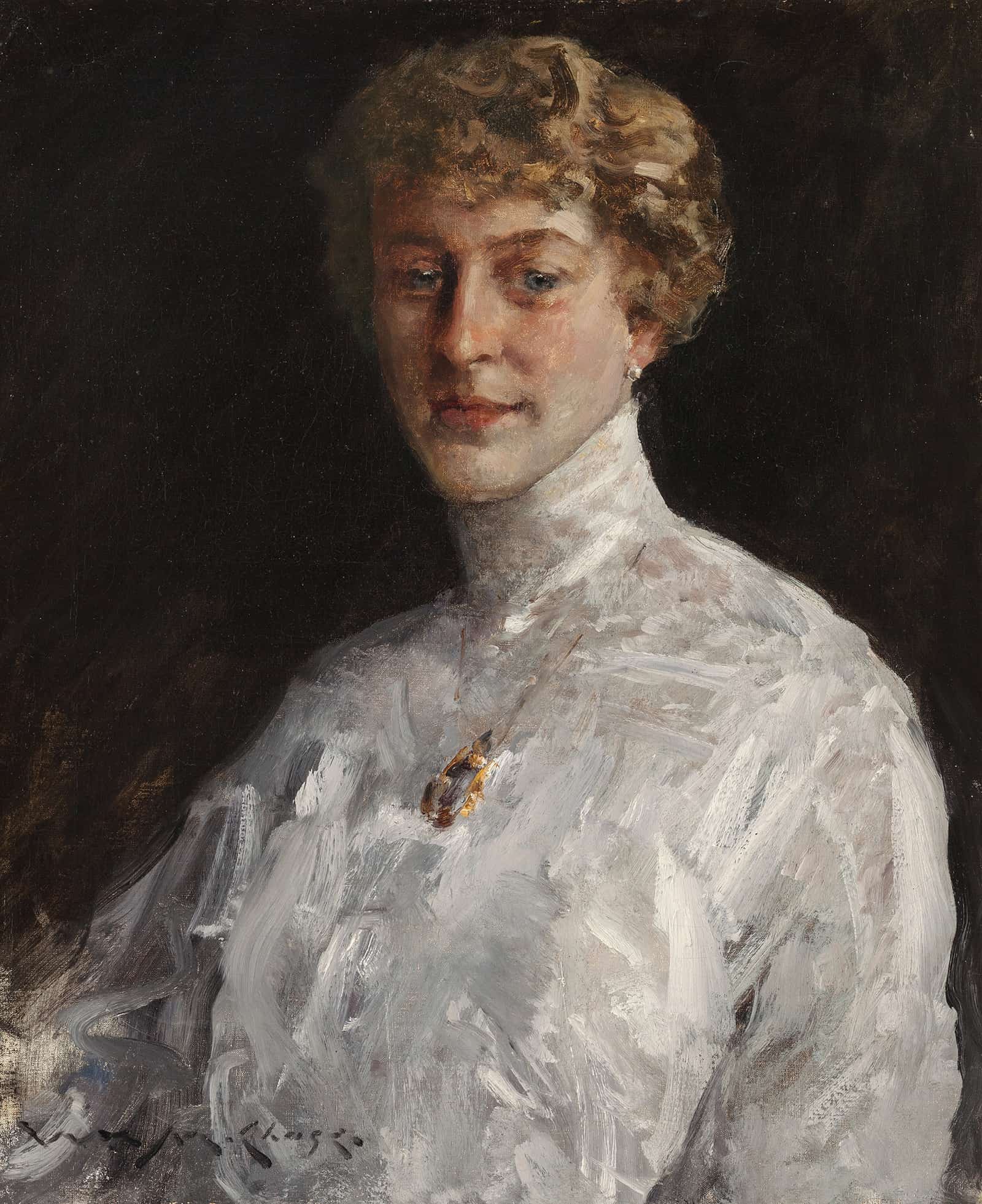 Lady In A White Blouse by William Merritt Chase