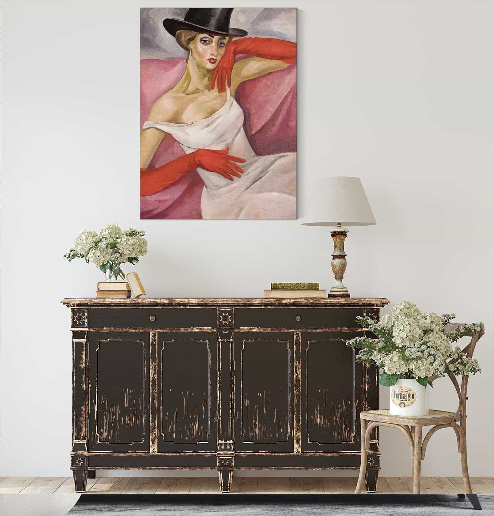 Lady In Top Hat by Boris Grigoriev
