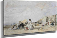 Lady In White On The Beach At Trouville by Eugene Boudin