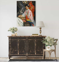 Lady With A Parrot by Julius Leblanc Stewart