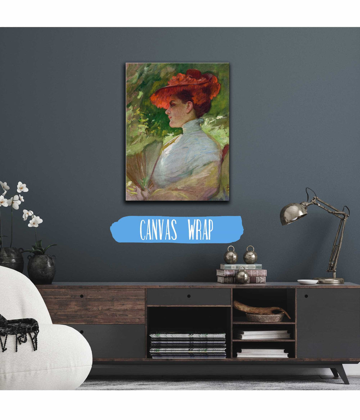 Lady With A Red Hat Portrait Of Maggie Wilson by Frank Duveneck