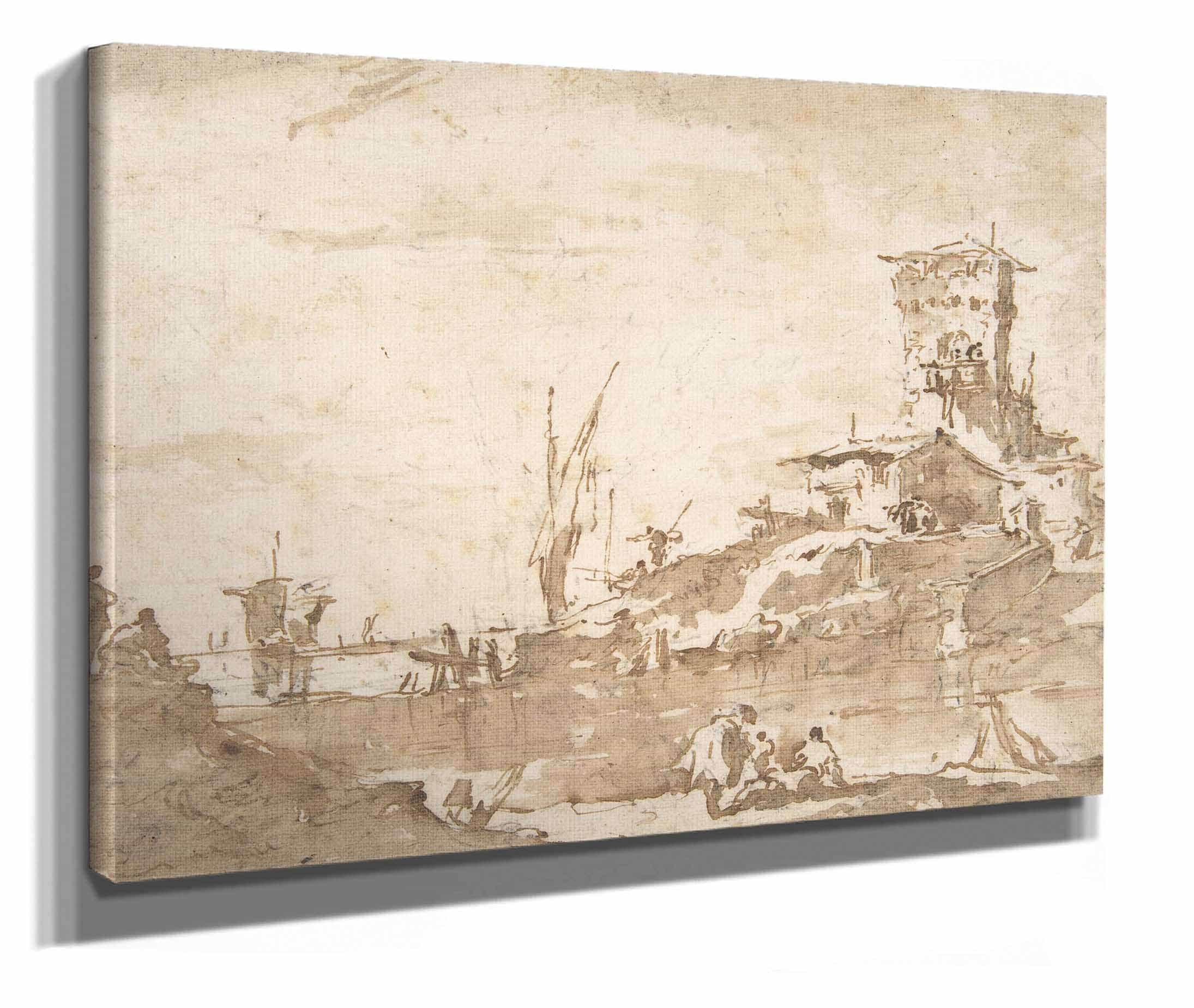 Lagoon Capriccio With A Tower  by Francesco Guardi