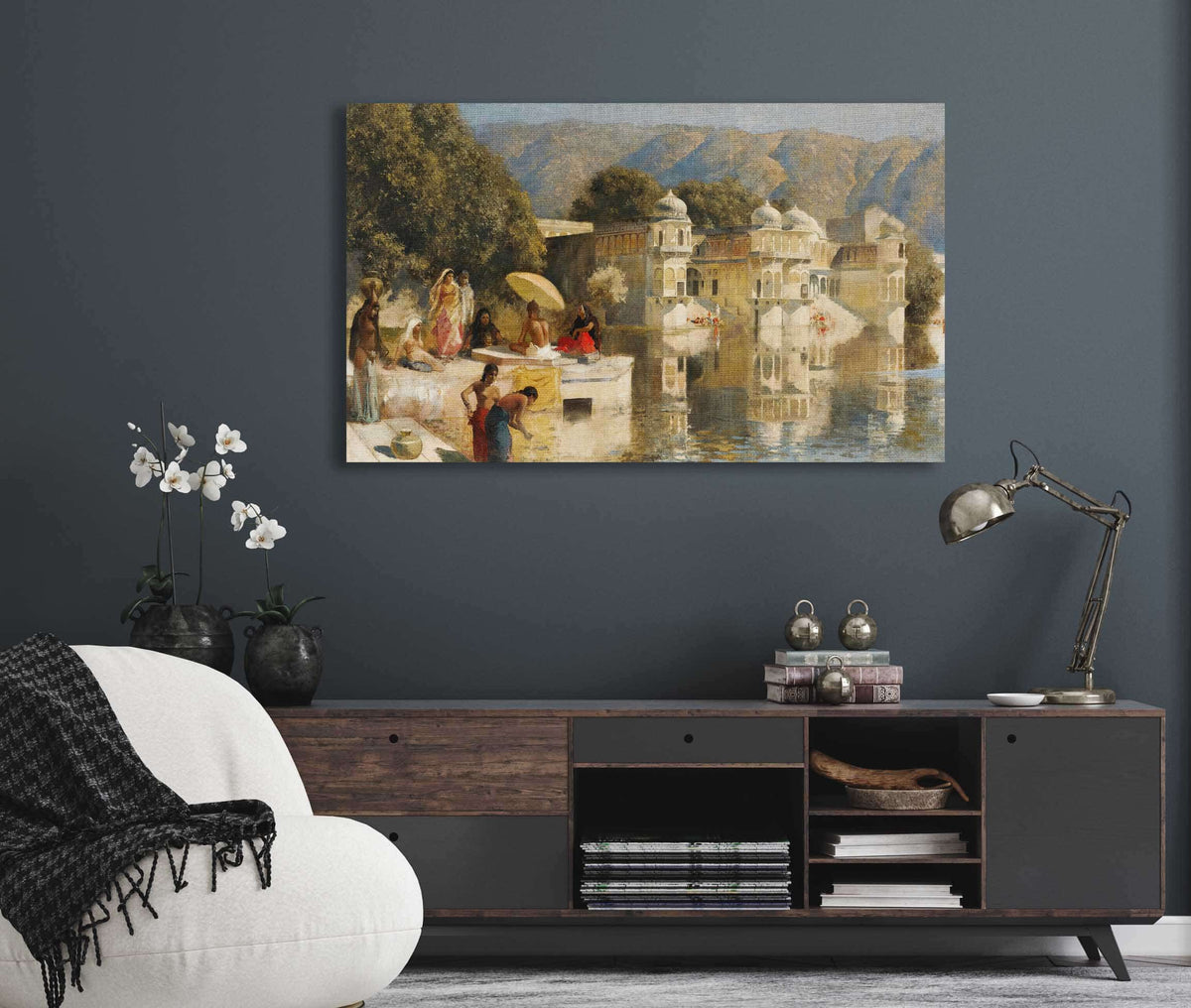 Lake At Oodeypore India by Edwin Lord Weeks