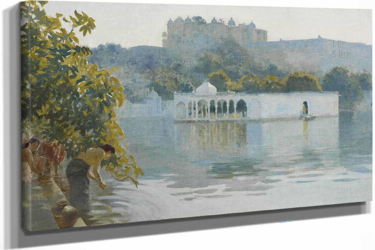 Lake At Oodeypore India by Edwin Lord Weeks