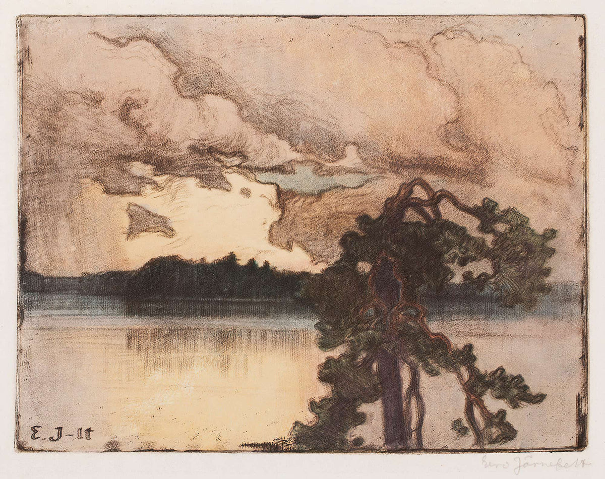 Lake Landscape At Sunset by Eero Jarnefelt