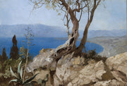 Lake View With Rocky Edge Harbour View With Rocky Edge C by Henryk Siemiradzki