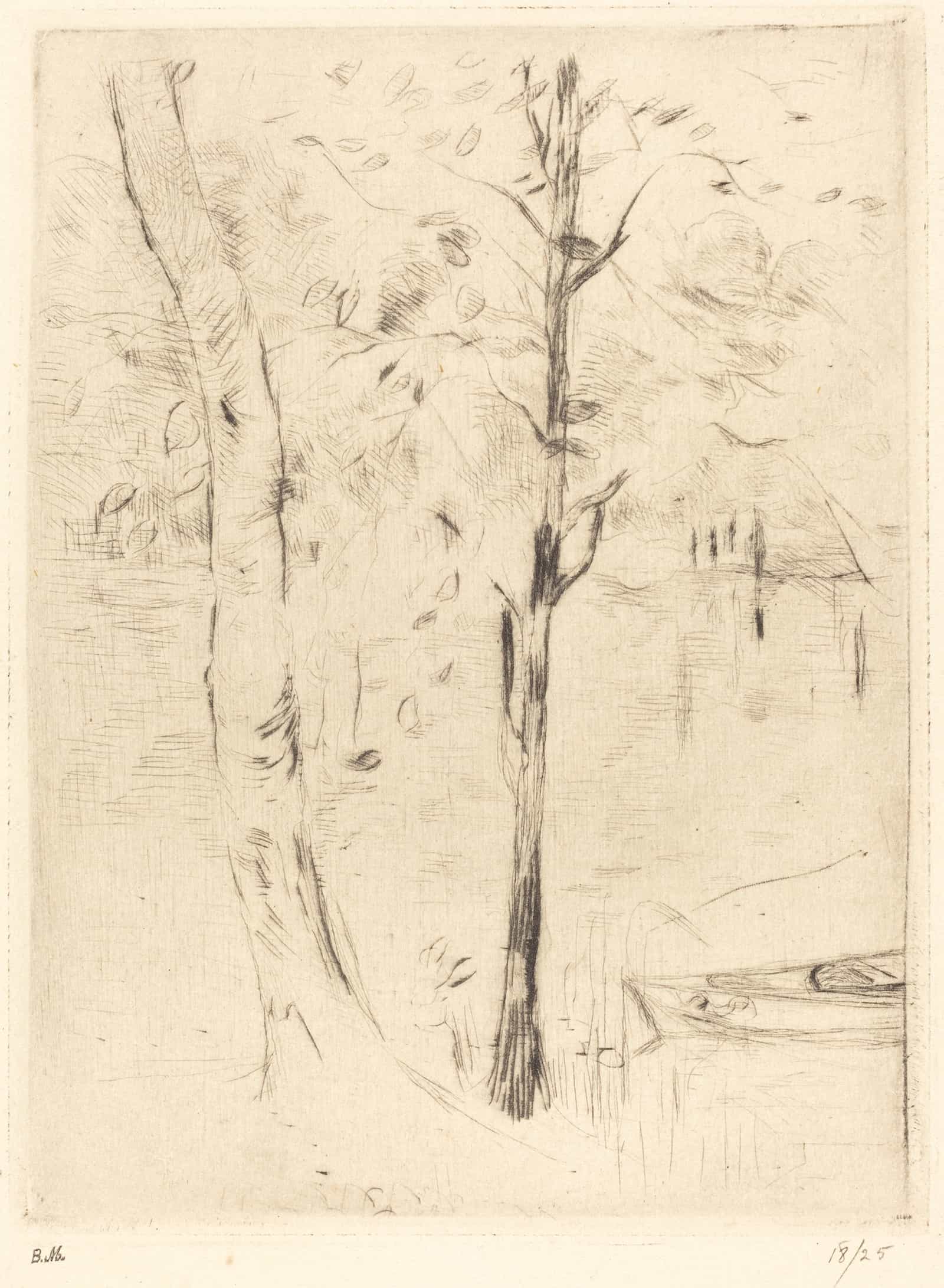Lake With Rowboat by Berthe Morisot