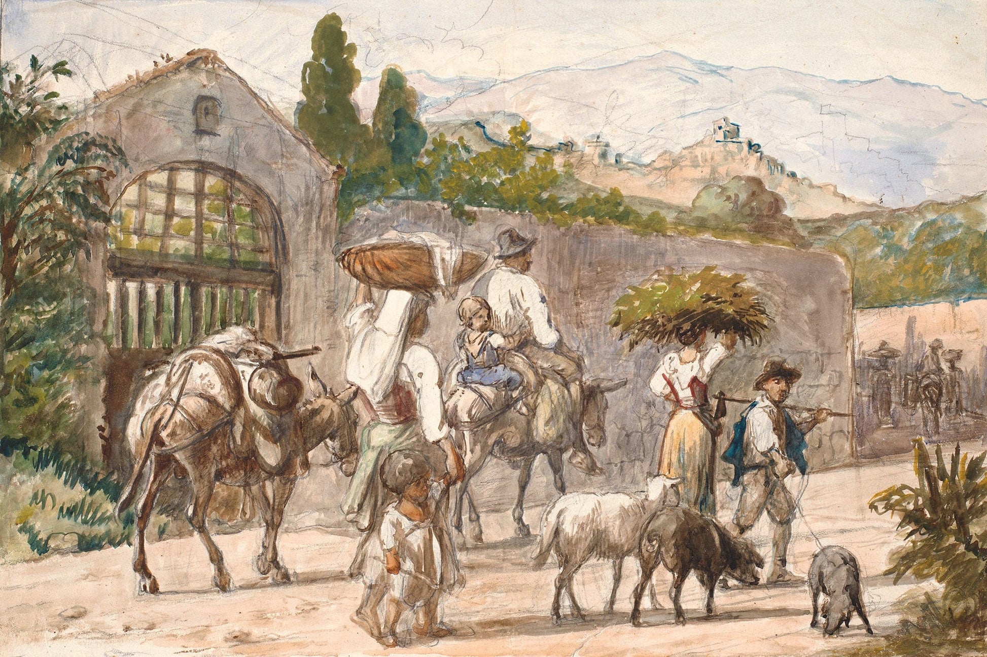 Landboere Pa Vej Til Rom by Wilhelm Marstrand