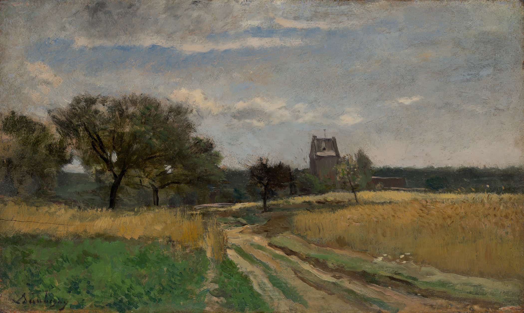 Landscape Along A Country Road by Charles Francois Daubigny