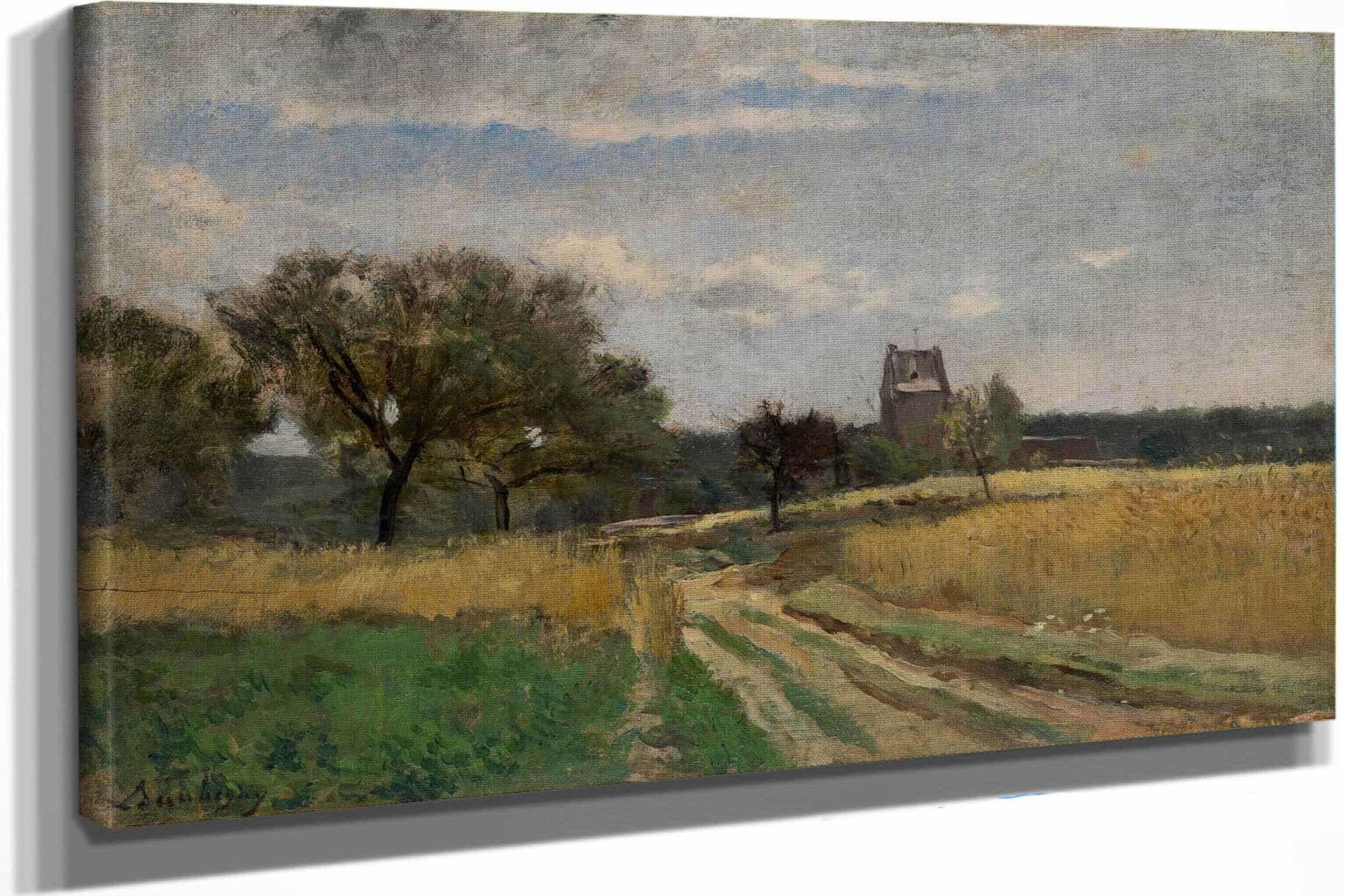Landscape Along A Country Road by Charles Francois Daubigny