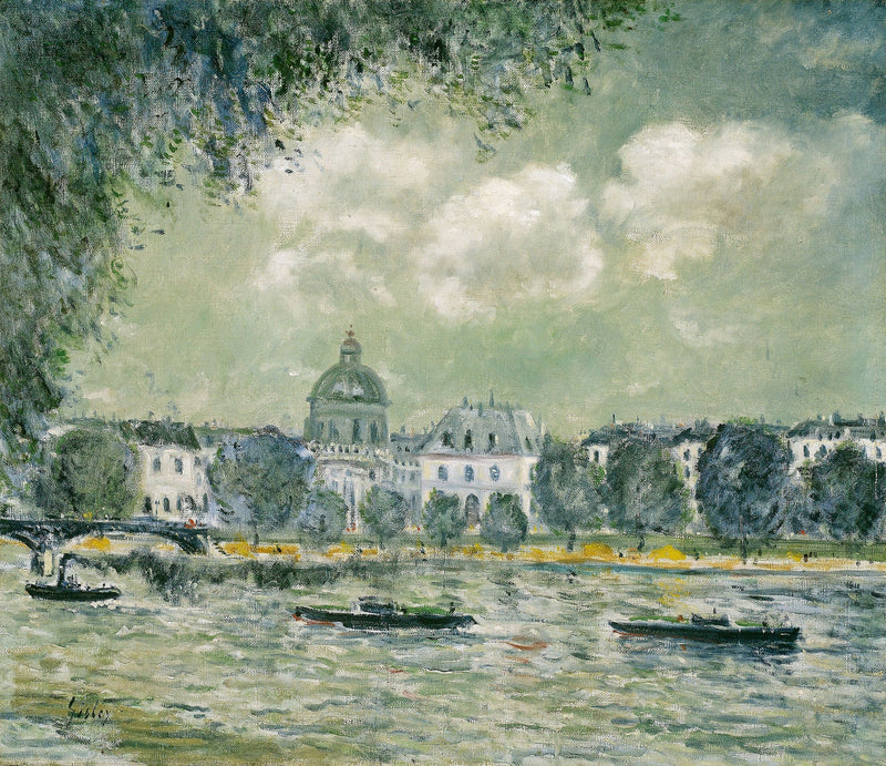 Landscape Along The Seine With The Institut De France And The Pont Des Arts by Alfred Sisley