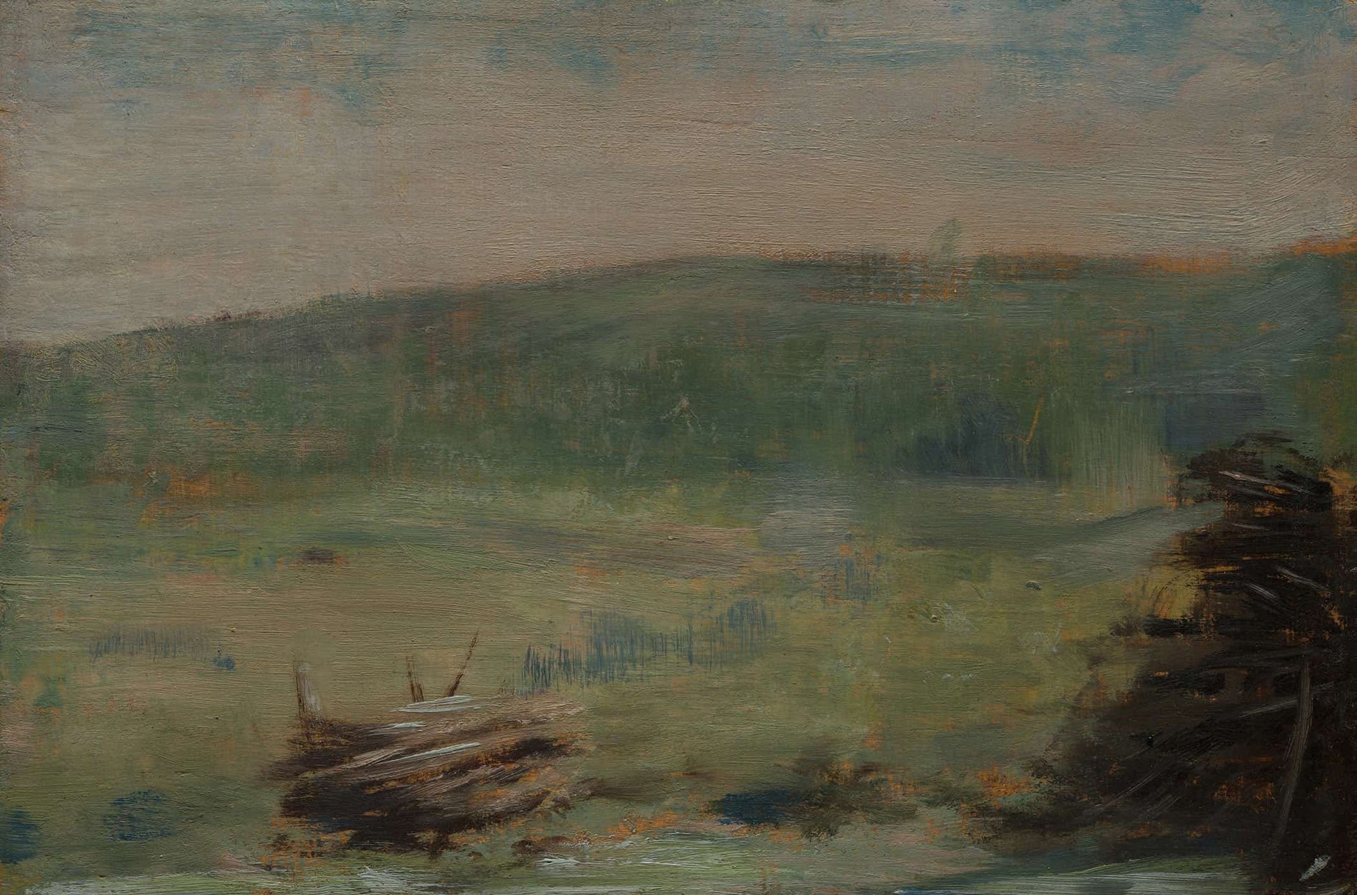 Landscape At Saint Ouen by Georges Seurat